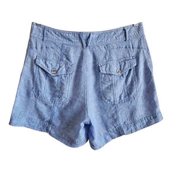 INC International Concepts Women's Size 10 100% Linen Shorts Blue Coastal 31 x 5 - Picture 6 of 6
